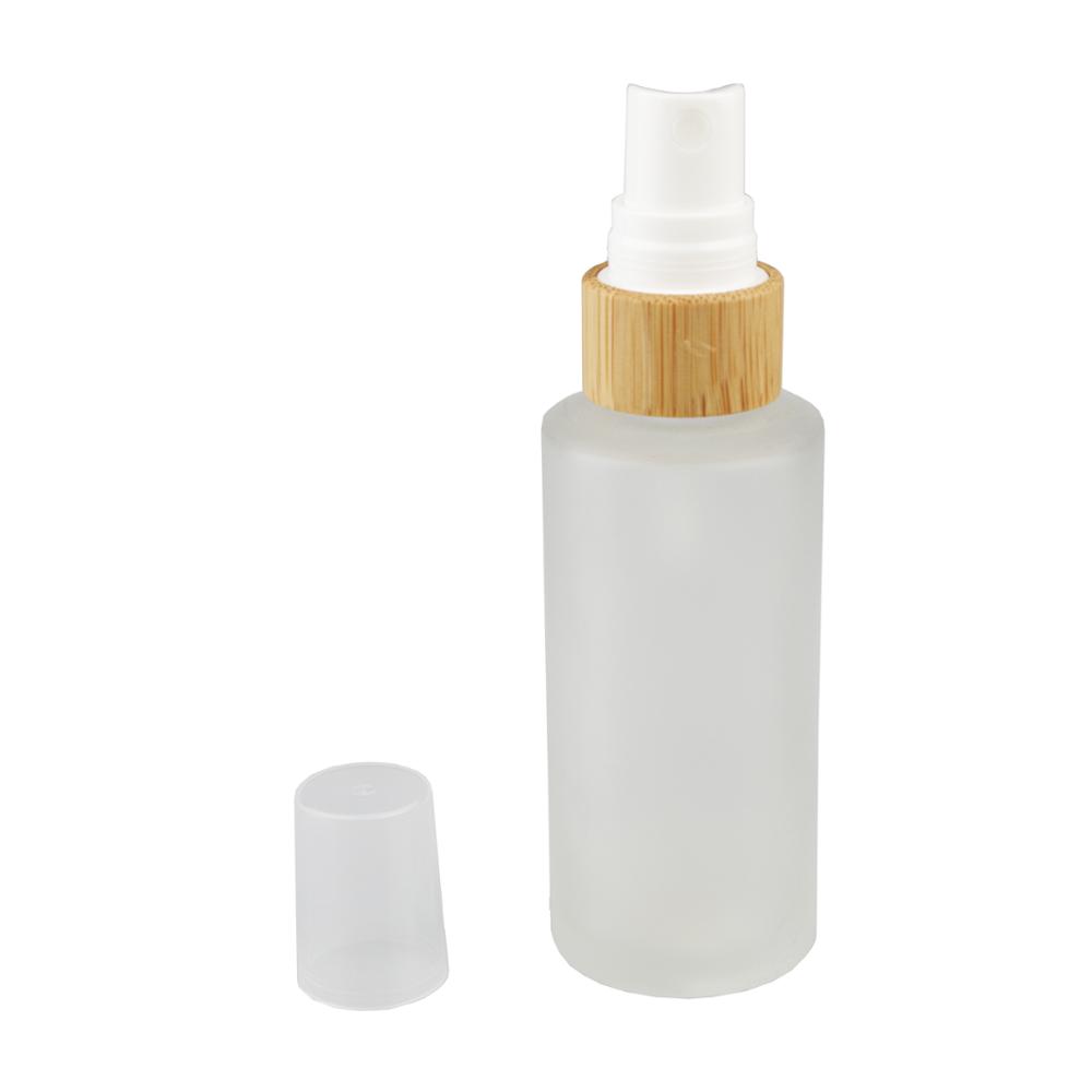 bamboo series frost glass cosmetic cream jar dropper bottle lotion spray nail polish glass bottle with bamboo cap lid