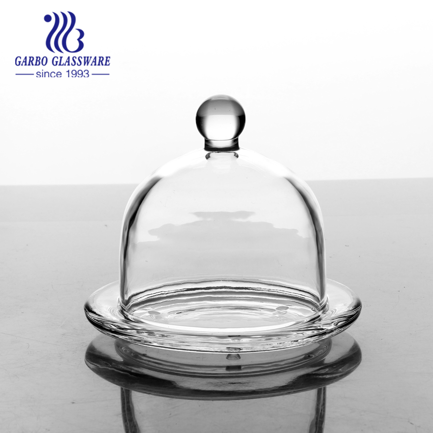 beaded glass round butter dish with lid lemon set for candy jar pot with high quality for kitchenware using home decoration