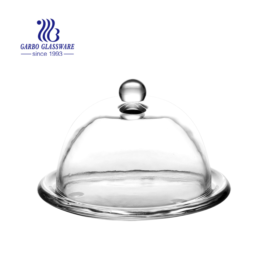 beaded glass round butter dish with lid lemon set for candy jar pot with high quality for kitchenware using home decoration