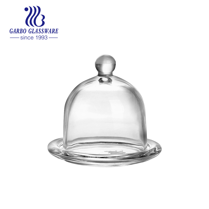 beaded glass round butter dish with lid lemon set for candy jar pot with high quality for kitchenware using home decoration