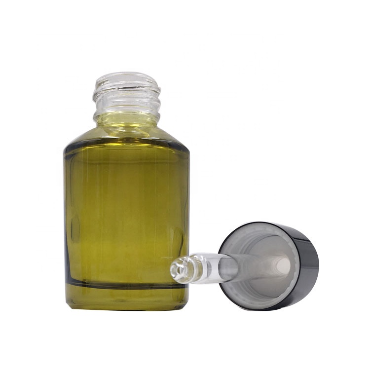 beautiful essential oil serum bottle empty 30ml green glass body aluminum dropper bottle