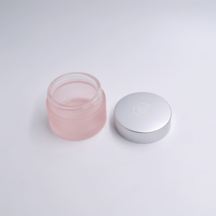 beautiful new design painting pink color jar 10g 15g 20g 30g 50g 100g empty cosmetic  packaging with silver  metal  aluminum lid