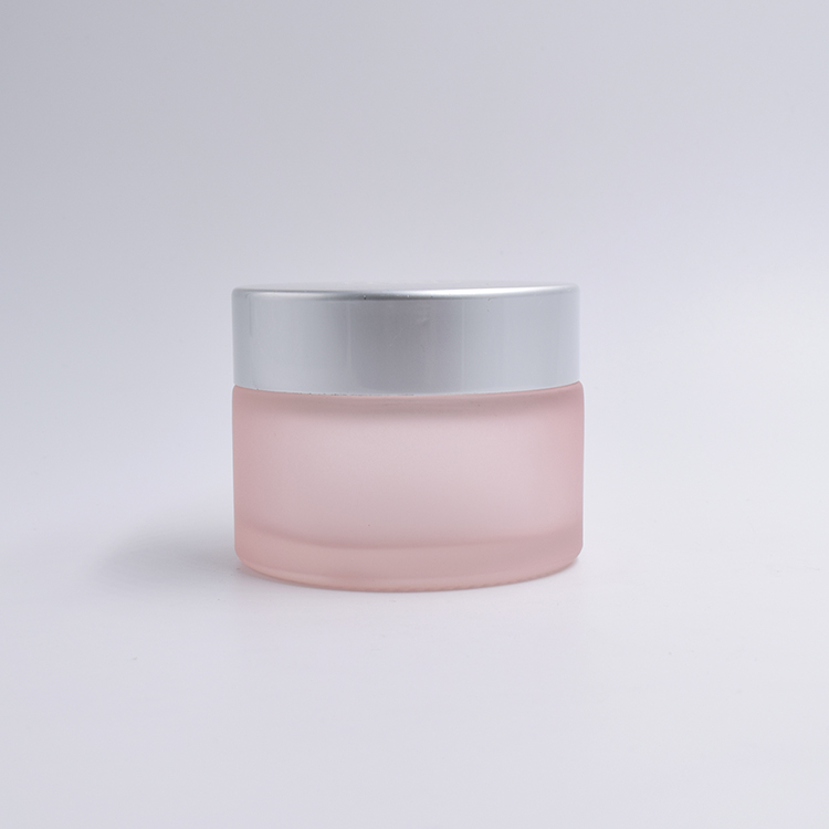 beautiful new design painting pink color jar 10g 15g 20g 30g 50g 100g empty cosmetic packaging with silver metal aluminum lid