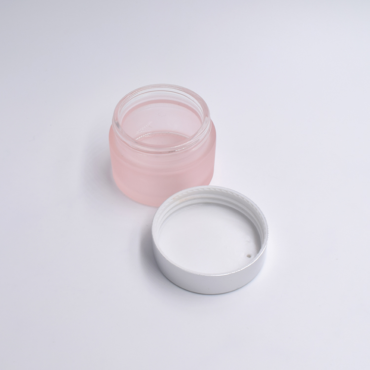 beautiful new design painting pink color jar 10g 15g 20g 30g 50g 100g empty cosmetic packaging with silver metal aluminum lid