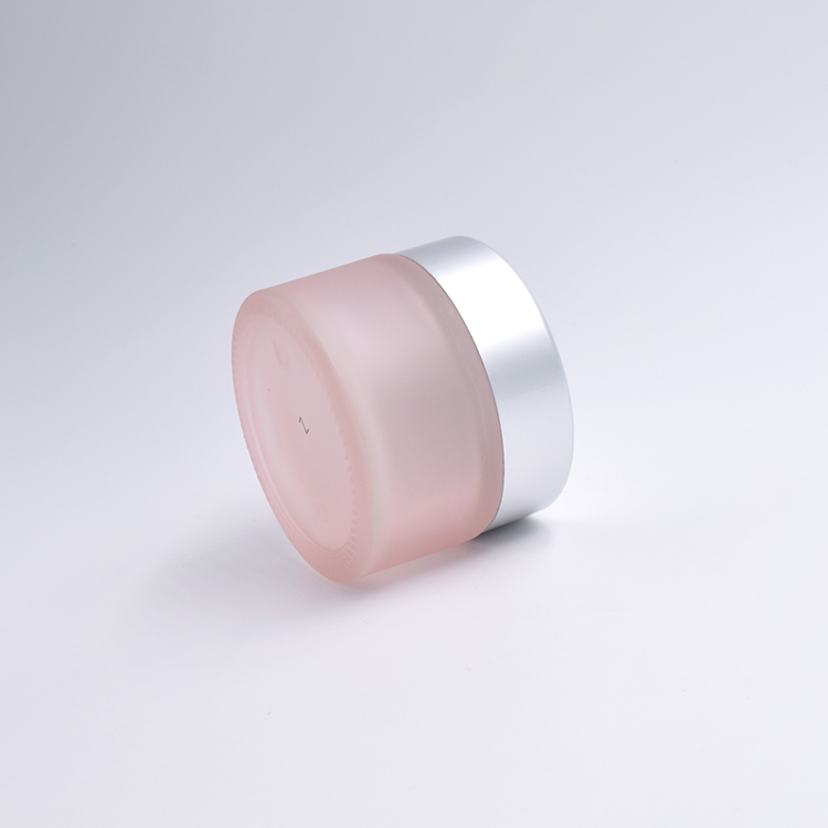 beautiful new design painting pink color jar 10g 15g 20g 30g 50g 100g empty cosmetic packaging with silver metal aluminum lid
