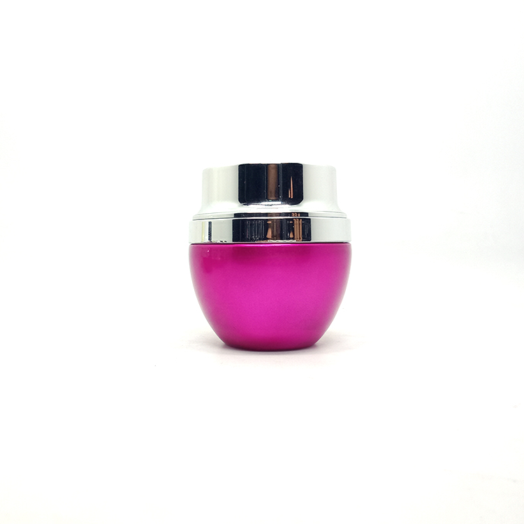 beautiful pink 20g 30g 50g oval shaped glass cosmetic container cream jars with shiny silver lid