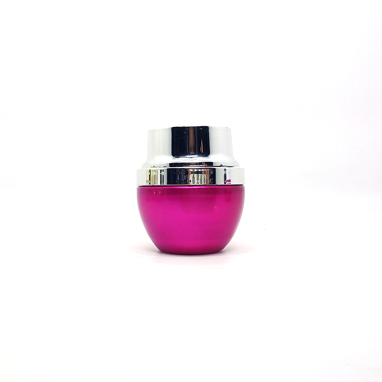 beautiful pink 20g 30g 50g oval shaped glass cosmetic container cream jars with shiny silver lid
