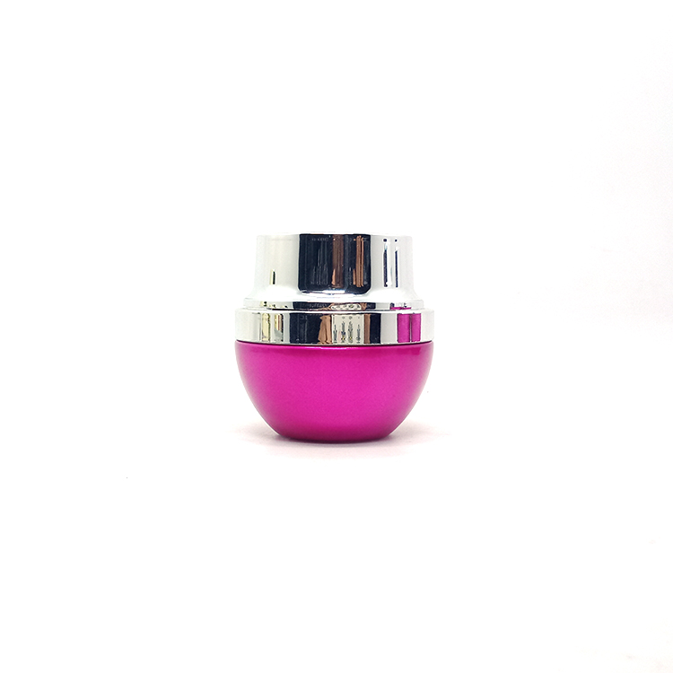 beautiful pink 20g 30g 50g oval shaped glass cosmetic container cream jars with shiny silver lid