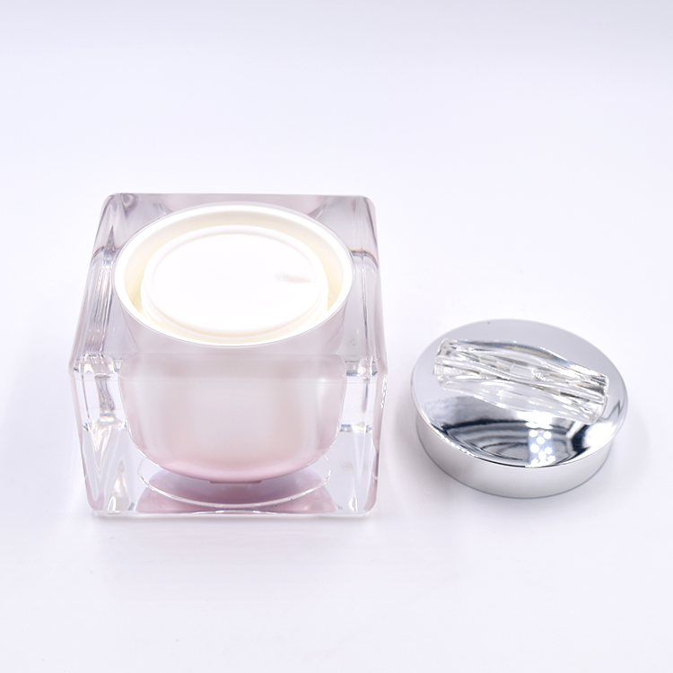beautiful pink gradient cosmetic jars 1oz 30ml 50ml luxury acrylic cosmetic cream jar eve lom cleanser container with silver lid