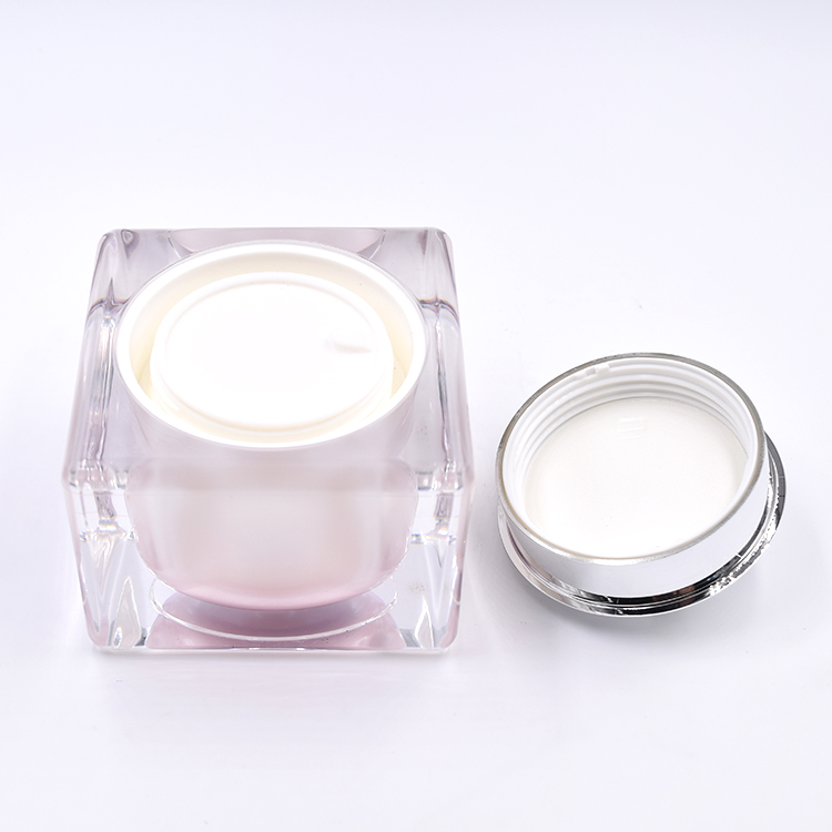 beautiful pink gradient cosmetic jars 1oz 30ml 50ml luxury acrylic cosmetic cream jar eve lom cleanser container with silver lid