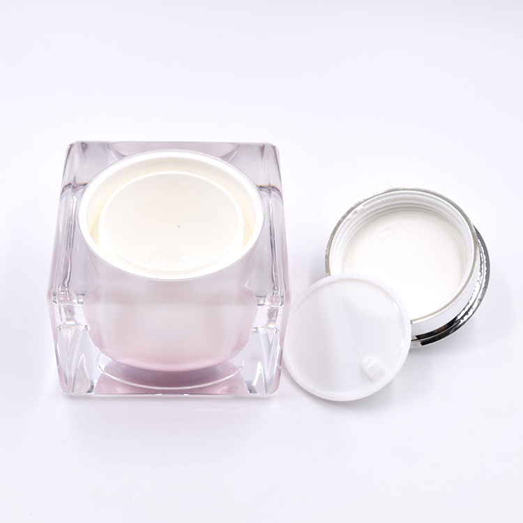 beautiful pink gradient cosmetic jars 1oz 30ml 50ml luxury acrylic cosmetic cream jar eve lom cleanser container with silver lid