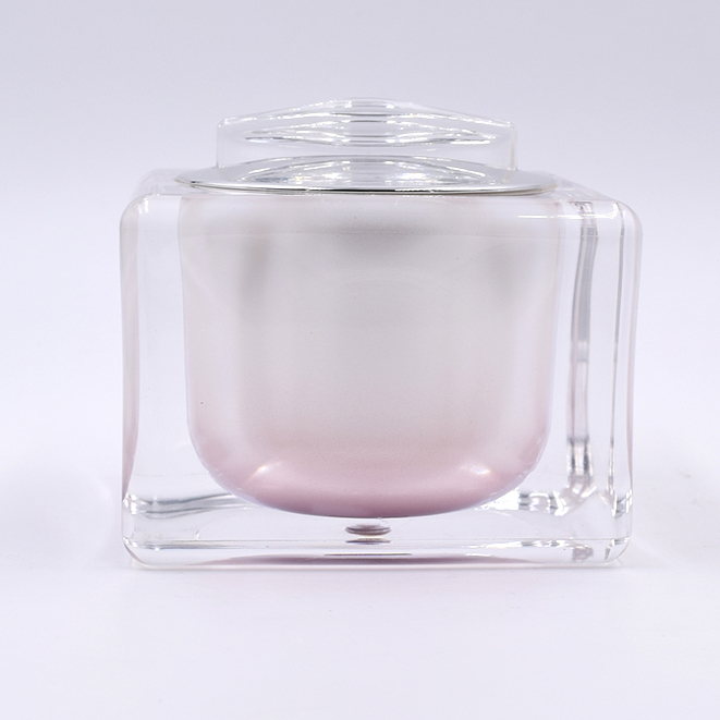 beautiful pink gradient cosmetic jars 1oz 30ml 50ml luxury acrylic cosmetic cream jar eve lom cleanser container with silver lid
