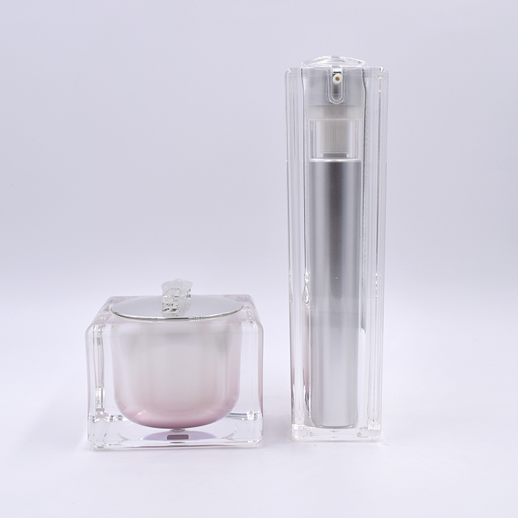 beautiful pink gradient cosmetic jars 1oz 30ml 50ml luxury acrylic cosmetic cream jar eve lom cleanser container with silver lid