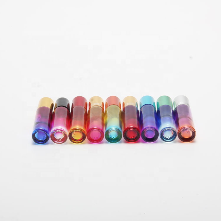 beautiful rainbow color empty essential oil roller bottles10ml gradient perfume roller bottle