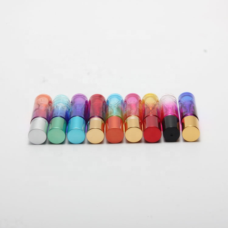 beautiful rainbow color empty essential oil roller bottles10ml gradient perfume roller bottle