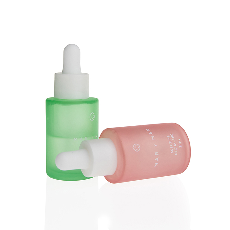 beautiful skincare packaging 20ml 30ml 40ml 50ml 60ml 100ml 120ml empty frosted green pink glass dropper bottle container