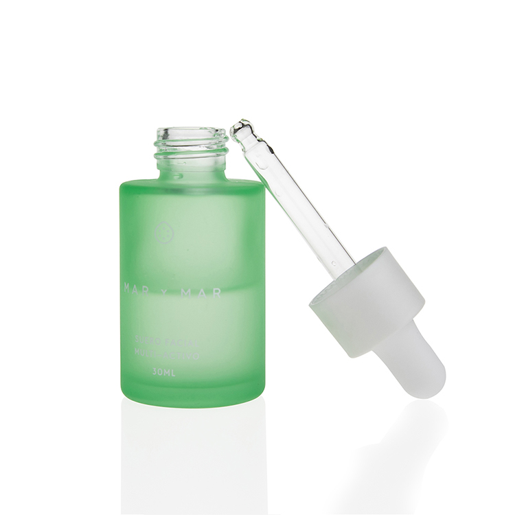 beautiful skincare packaging 20ml 30ml 40ml 50ml 60ml 100ml 120ml empty frosted green pink glass dropper bottle container