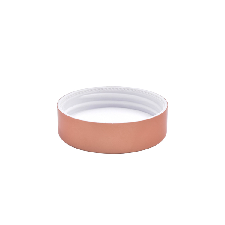 beautiful wholesale custom frosted dark blue cosmetic glass cream jar with rose golden lid
