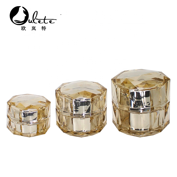 beauty care empty containers sample jars 5g 10g acrylic cosmetic gold cream jar 15g 30g 50g