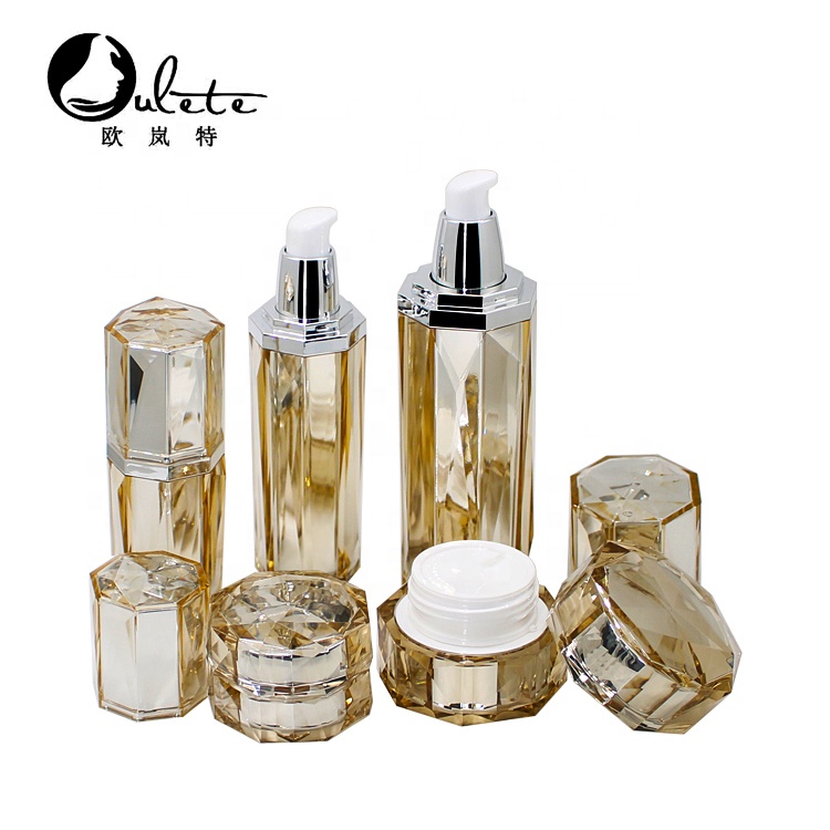 beauty care empty containers sample jars 5g 10g acrylic cosmetic gold cream jar 15g 30g 50g