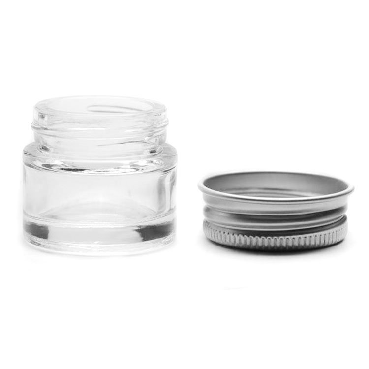 beauty packaging 10g 5g lip scrub container glass with golden aluminium lid