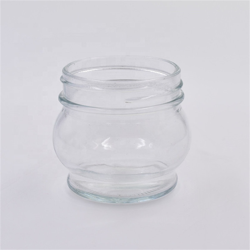 bee 140ml clear round food cans candy caviar bottle chili sauce  pickle glass jar honey jam screw metal lid tinplate