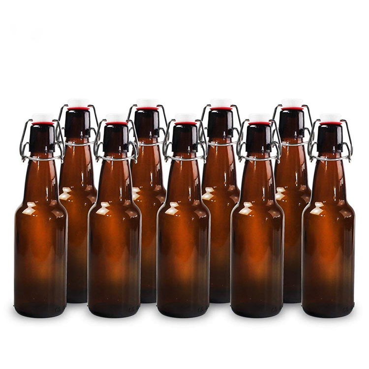 beer bottles 330ml 500ml amber glass for home brewing with flip caps