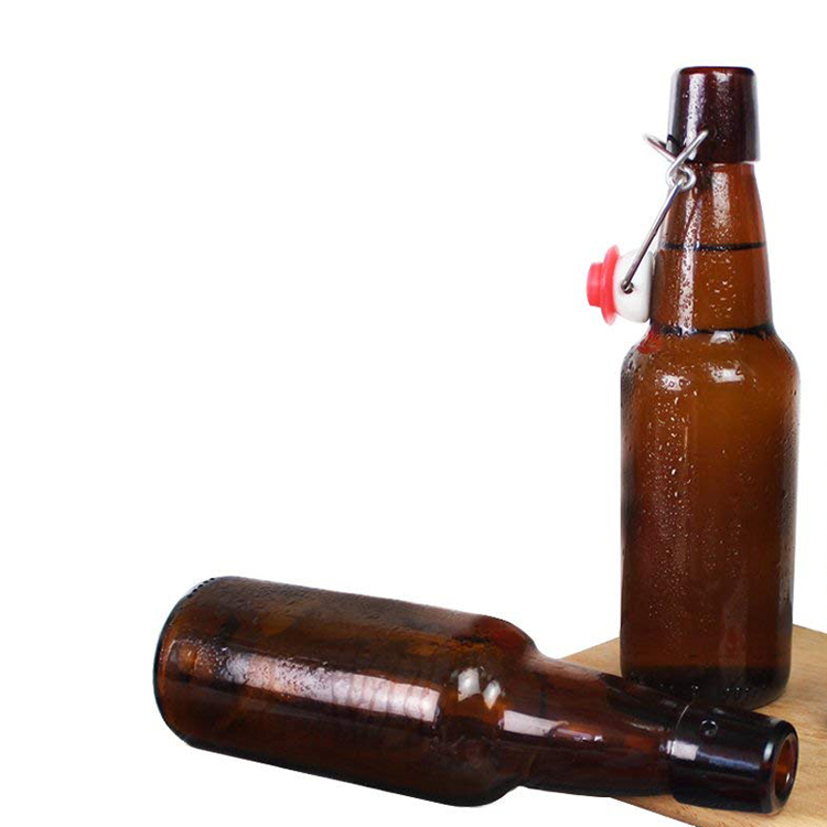 beer bottles 330ml 500ml amber glass for home brewing with flip caps