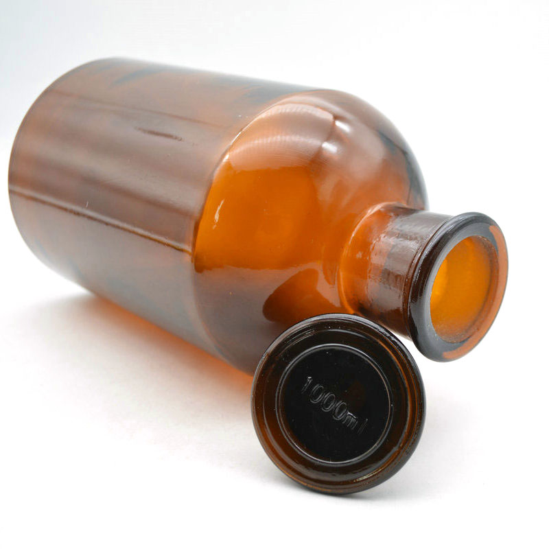 best glass reagent bottle 1000ml narrow mouth amber reagent bottle Small mouth brown reagent bottle