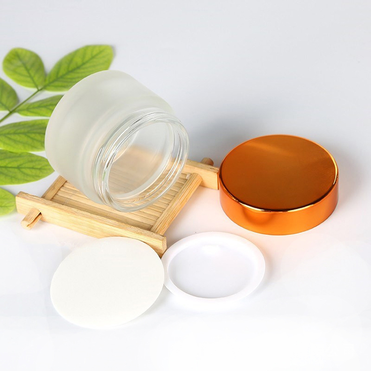 best price 15g 30g 50g frosted clear cosmetic glass jar with gold screw cap