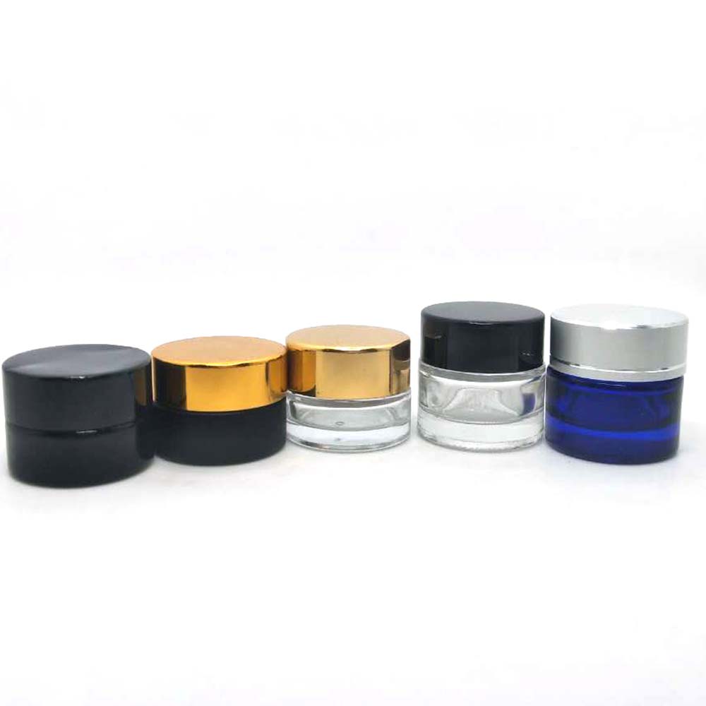 best price frosted black clear cosmetic glass jar with gold screw cap 5g 10g for face cream eye cream jars luxury