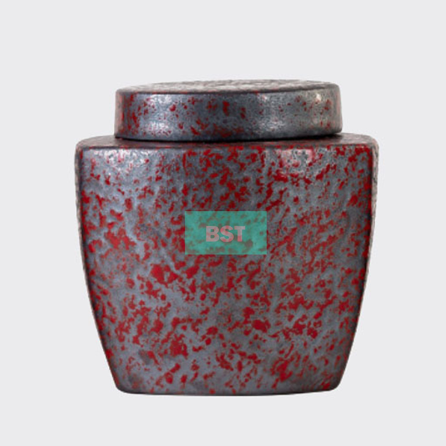 best price red color ceramic jar with lid make kitchen or bathroom tidy