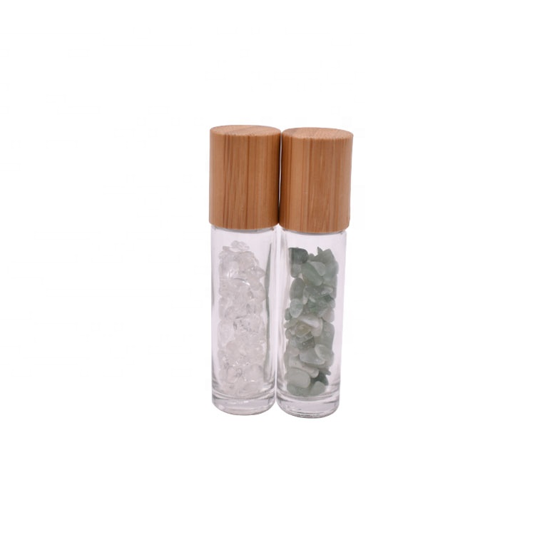 best quality young living nature bamboo cap 10ml fancy gemstone jade roller bottles for perfume