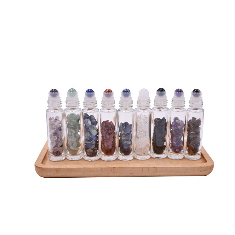 best quality young living nature bamboo cap 10ml fancy gemstone jade roller bottles for perfume