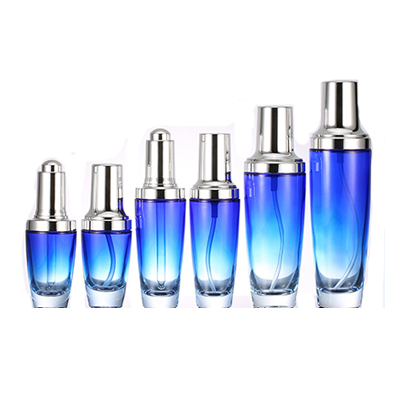 best sale high end green cosmetic glass bottle set
