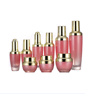 best sale high end green cosmetic glass bottle set