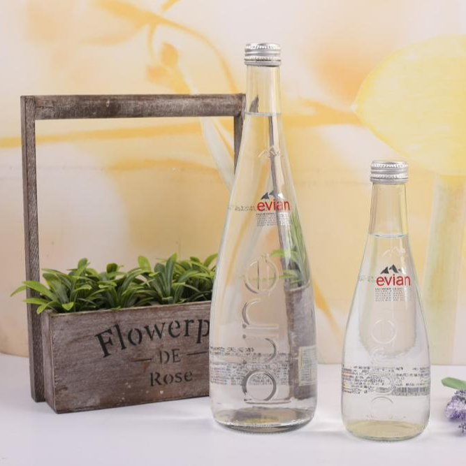 best sale wholesale 350m/500ml Mineral glass Water bottle Purified Glass water Bottle with Plastic cap