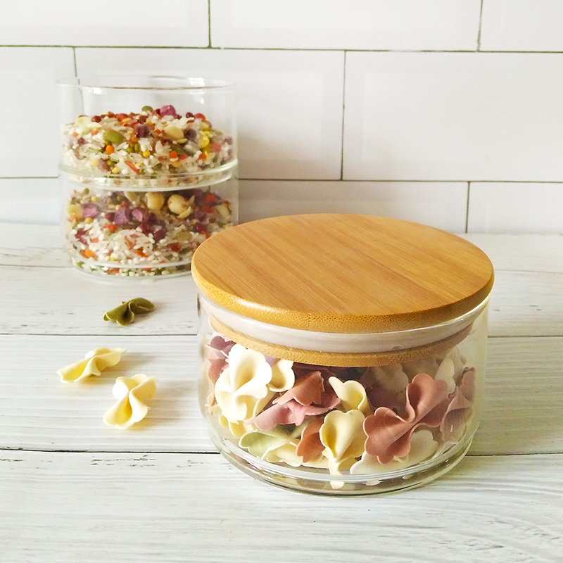 best sell 400ml 3 tire glass jar set kitchen food stack jar with lid