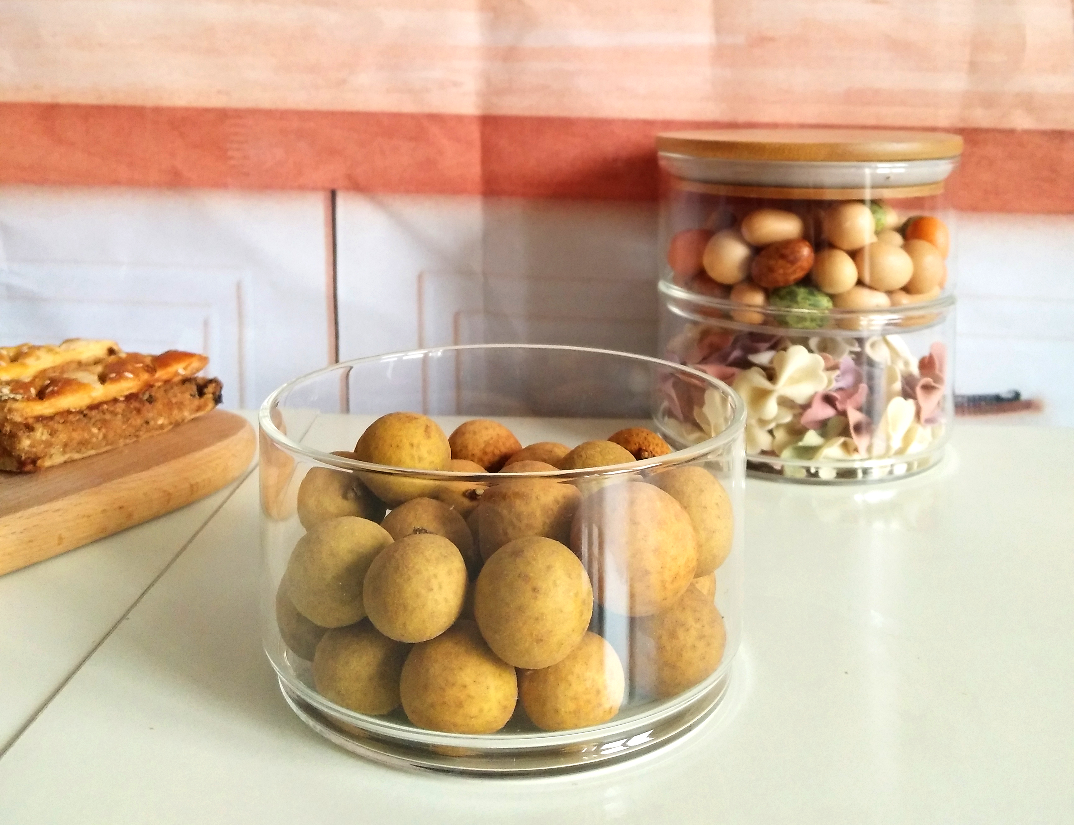 best sell 400ml 3 tire glass jar set kitchen food stack jar with lid
