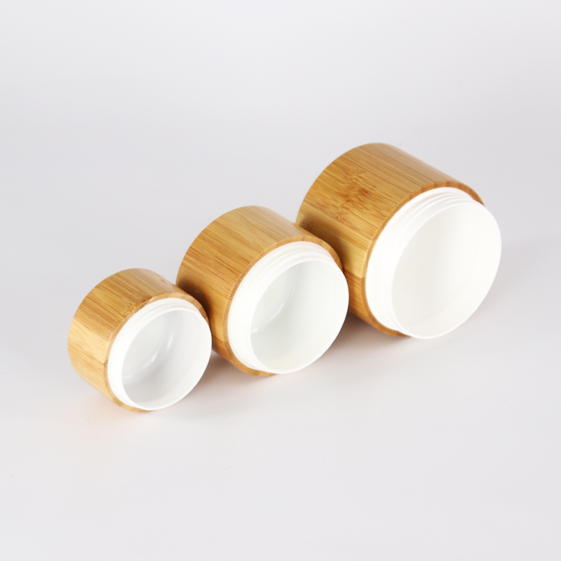 best selling items 10g 15g 30g 50g 100g covered bamboo skin care hair cream plastic jar container recyclable bamboo cosmetic jar