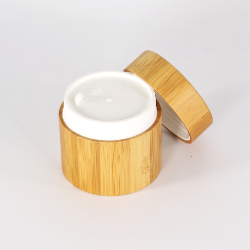 best selling items 10g 15g 30g 50g 100g covered bamboo skin care hair cream plastic jar container recyclable bamboo cosmetic jar