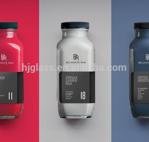 beverage bottle 8oz 250ml glass fruit juice bottle glass bottle with black plastic lid for fruit juice beverage