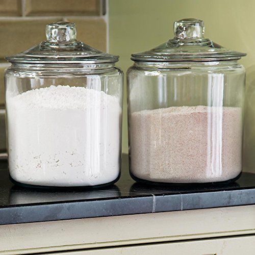 big Round Clear Glass Canister Jars with Chalkboard with Tight Lids for Kitchen or Bathroom ~ Food,cookie,cracker, Storage