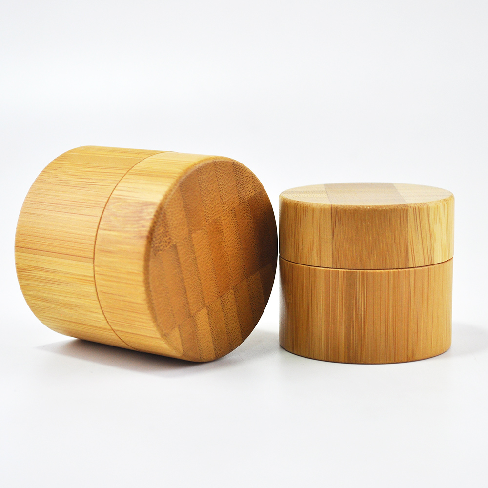 big size 200g 8 oz 250g bamboo outside plastic inner cosmetic jars