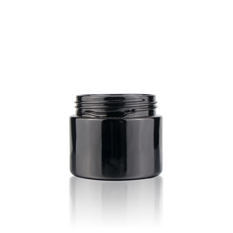 big wide mouth glass jar 60ml 120ml 250ml violet cosmetic face cream jars 2 oz 4 oz 8 oz black glass jar