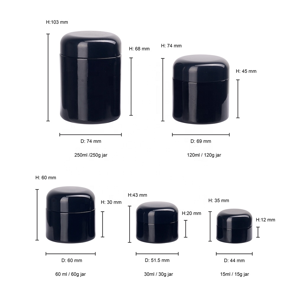 big wide mouth glass jar15ml 30ml 60ml 120ml 250ml violet cosmetic face cream jars 2 oz 4 oz 8 oz black glass jar
