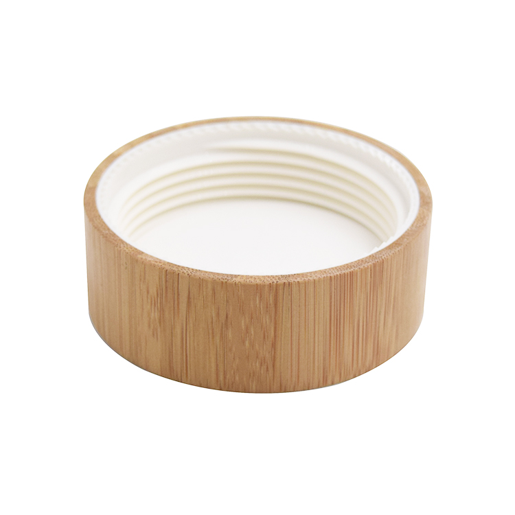 biodegradable 15g 30g 50g clear frosted glass jar full covered real bamboo jar