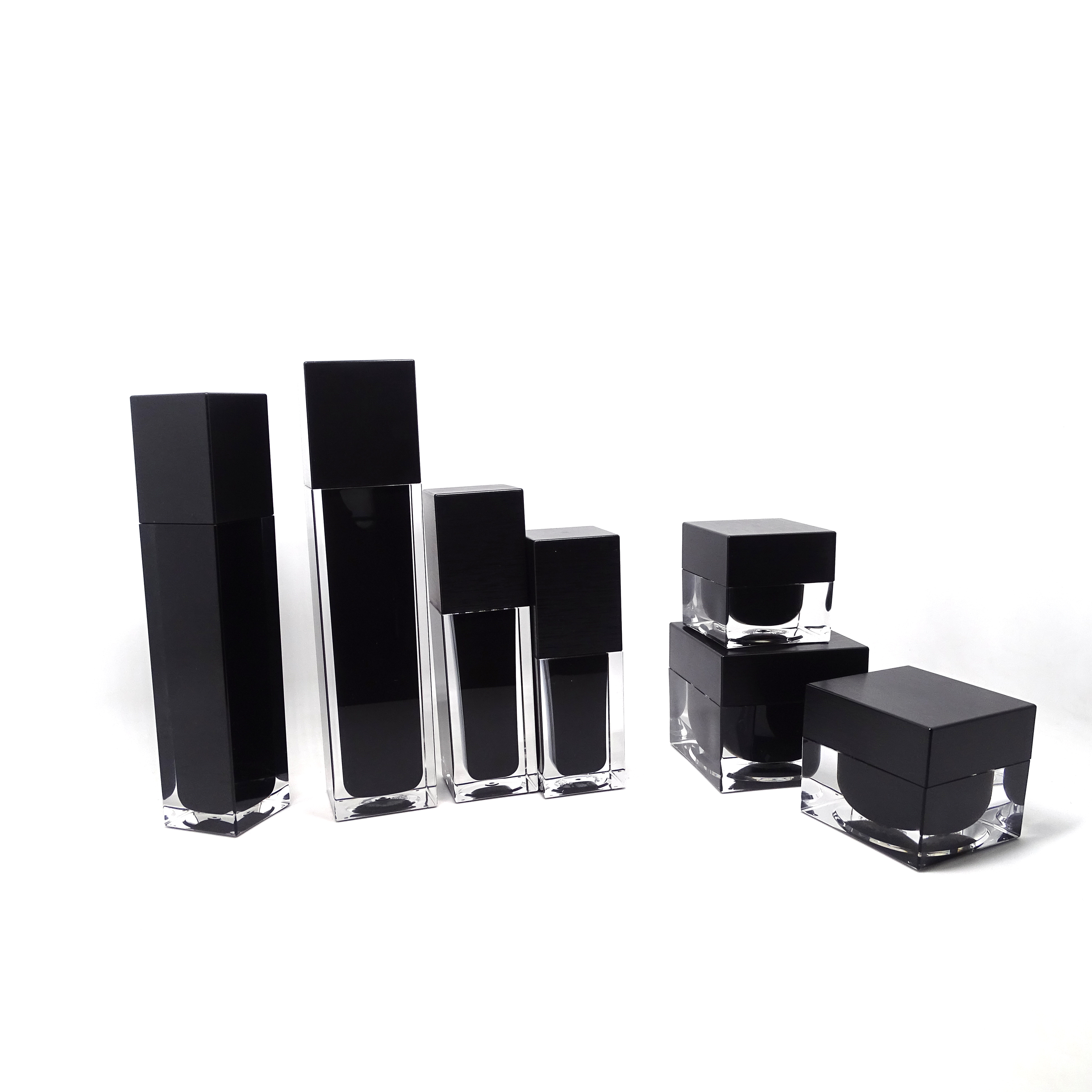 biodegradable Luxury envases cosmeticos Square Acrylic lotion packaging skincare bottle set