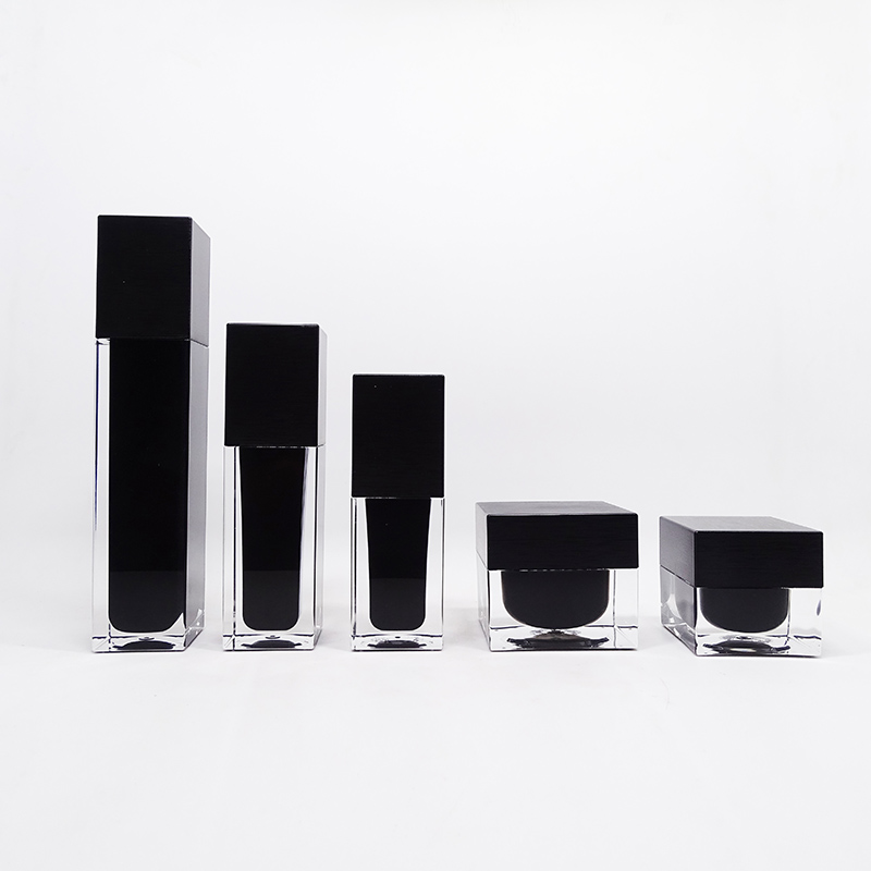 biodegradable Luxury envases cosmeticos Square Acrylic lotion packaging skincare bottle set