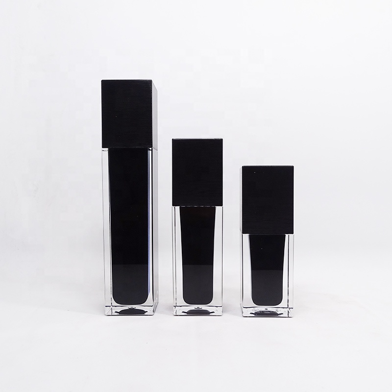 biodegradable Luxury envases cosmeticos Square Acrylic lotion packaging skincare bottle set